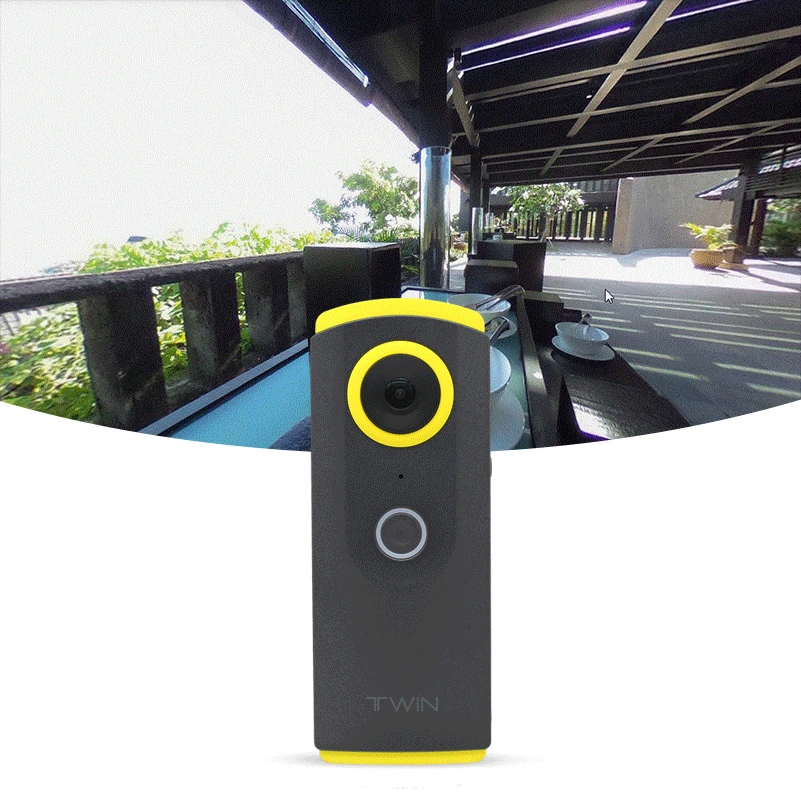 DETU Twin 360 градусов видеокамера К 3 K HD VR рыбий глаз панорамная камера WiFi Спортивная