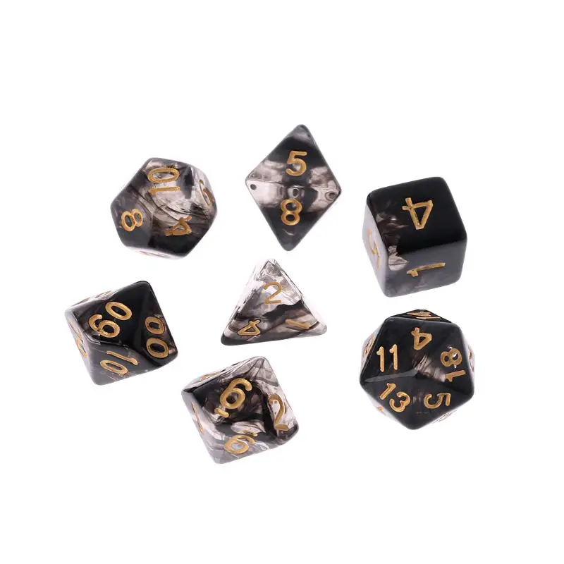 7 шт./компл. новая игра игральные кости прозрачные модные кубики многосторонние