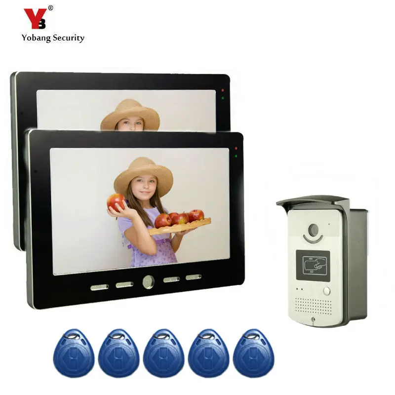 Yobang Security 10\Video Intercom Door Phone System With 1 black Monitor RFID Card Reader HD Doorbell Camera In Stock Wholesale Yobang Security 10\Video Intercom Door Phone System With 1 black Monitor RFID Card Reader HD Doorbell Camera In Stock Wholesale