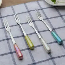 1Pc Dessert Fork Flatware Set Polishing Stainless Steel Fork for Dinner Salad Dessert Fruit Fork Cutlery Set #45