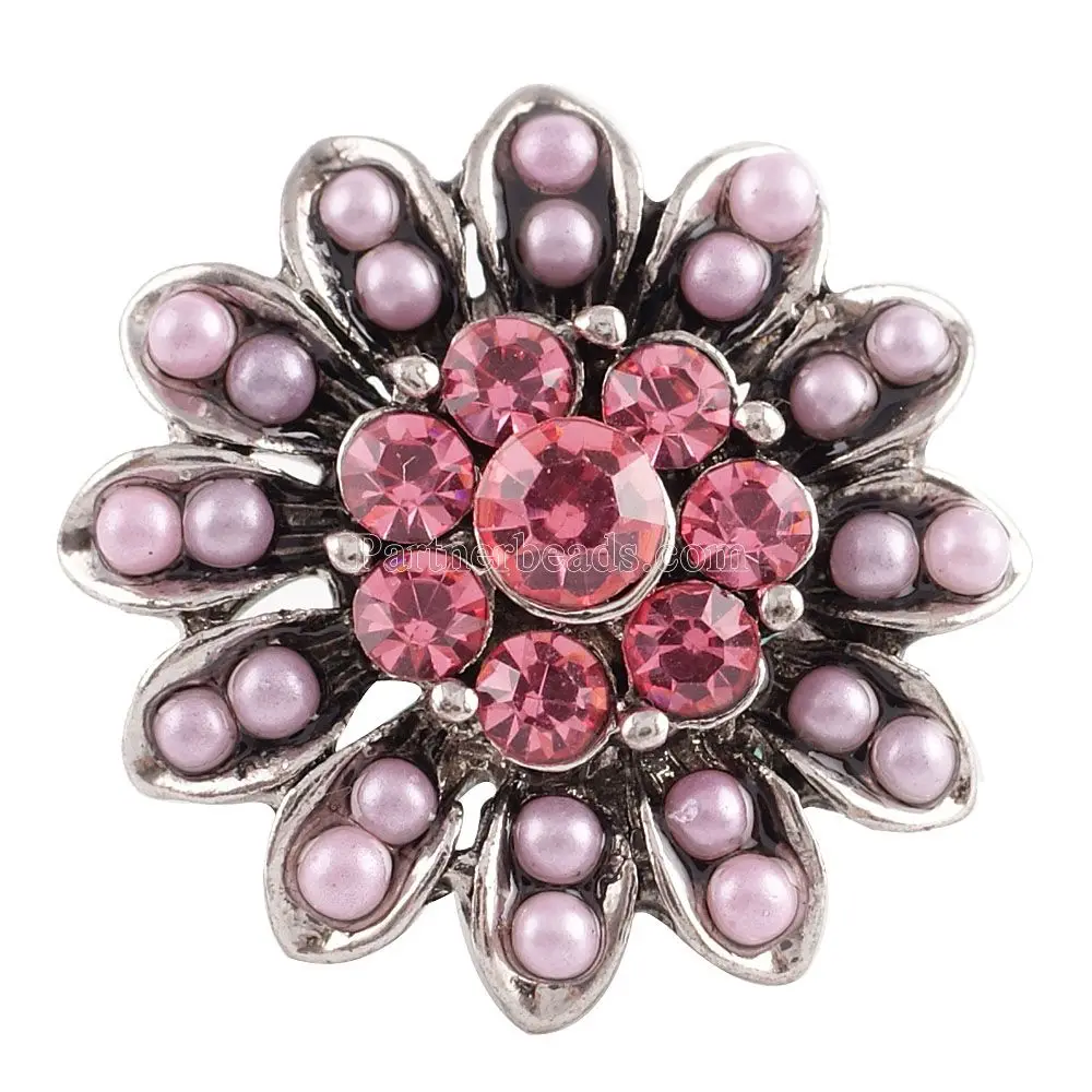 Partnerbeads Handmade 18MM Rhinestone Snap beads For DIY Snap Pendant