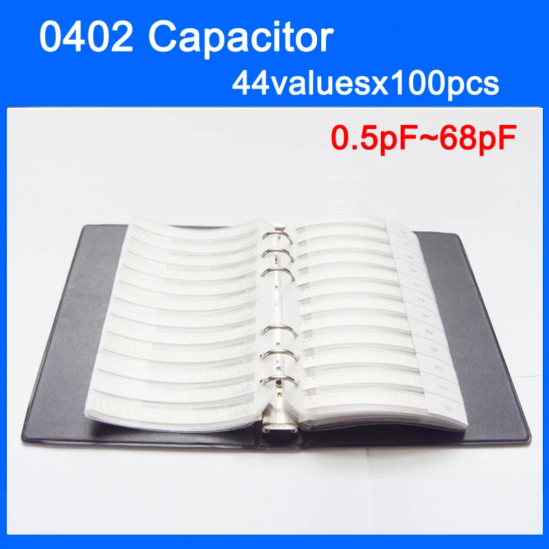 New 0402 SMD Capacitor Sample Book 44valuesX100pcs=4400pcs 0.5pF68pF
