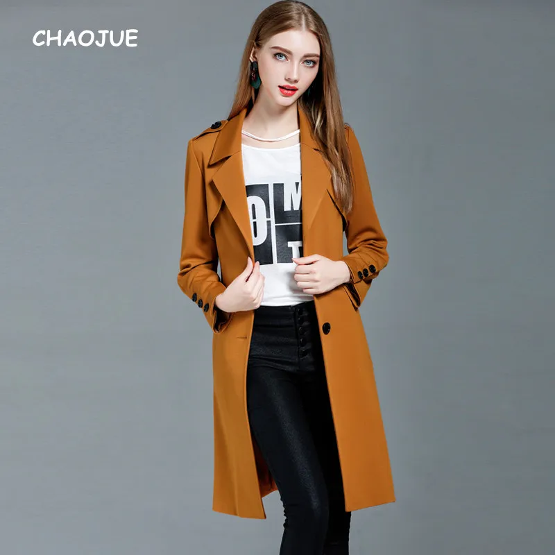 CHAOJUE Top Quality Polyester Knit Coat for Women Single Breasted