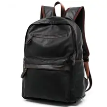 High quality leather men backpack shoulder bag Schoolbag computer Travel bag women backpack S067