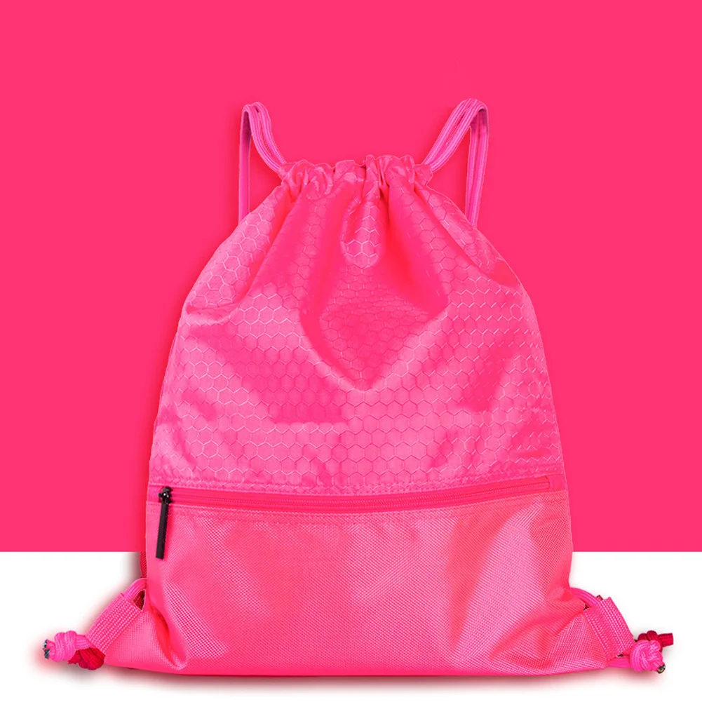 

Women Men Practical Riding Drawstring Lock Nylon Travel Sports Backpack Solid Fashion Anti-splash Zipper Pocket Large Capacity