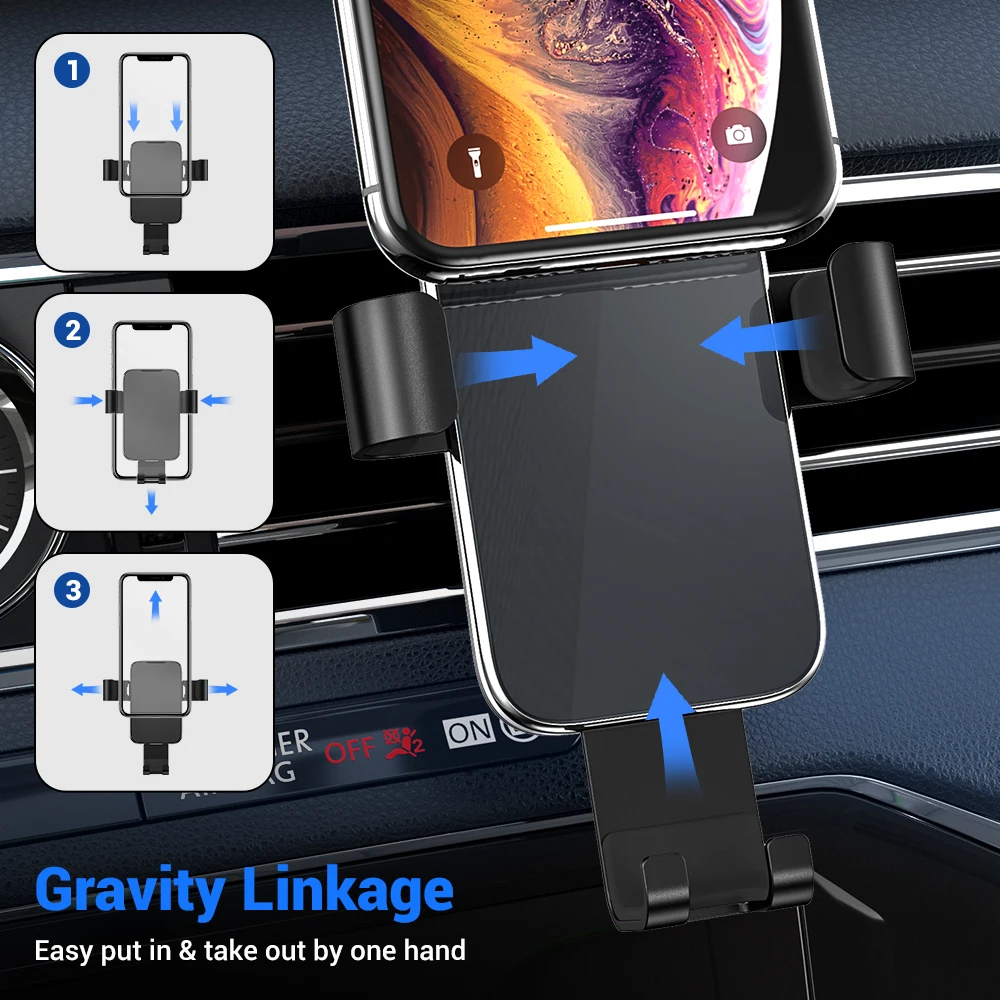 TOPK Gravity Автомобильный держатель для телефона 360 Вращение мобильного Подставка