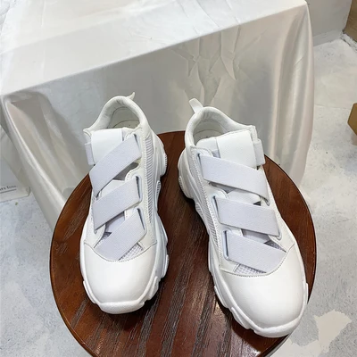 LMCAVASUN/Женская обувь на плоской подошве; chaussure; модная сетчатая обувь на резиновой подошве; летние дышащие ботинки на толстой подошве; обувь с высоким берцем; цвет белый - Цвет: Белый