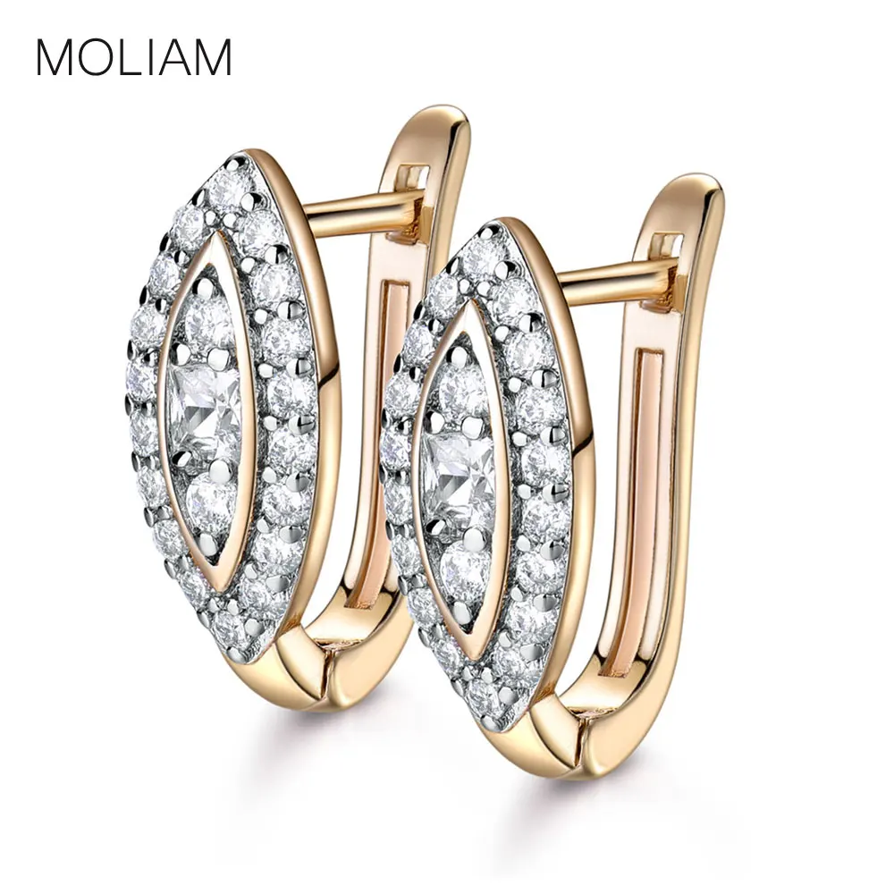 Женские серьги-кольца MOLIAM роскошные маленькие модные Nuevos Anillos с белым кристаллом