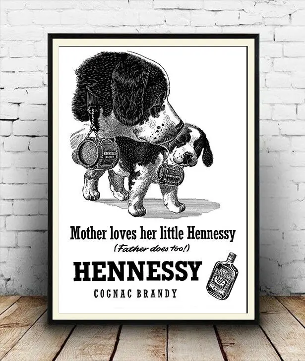 

N2423 Hennessy Vintage Alcoholic Drink Advertising Reproduction Wall Sticker Silk Fabric Poster Art Indoor Decor Bright