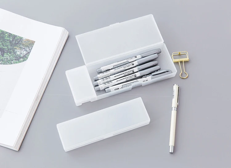 Простой Прозрачный чехол-карандаш матовая пластиковая коробка для ручки коробка для хранения школьные офисные принадлежности Канцтовары высокое качество