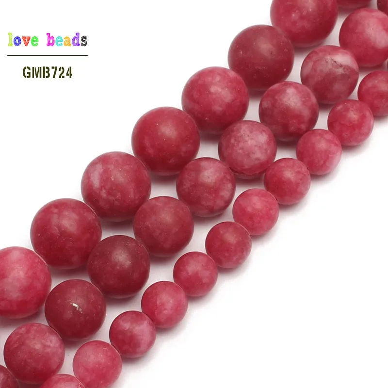 

Polish Matte Red Stone Round Loose Beads For Jewelry Making Diy Bracelet Necklace 6/8/10mm Pick Size 15inches