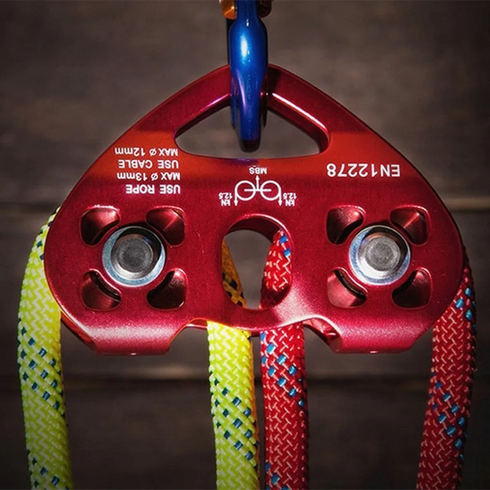 

Zip Line Cable Trolley Outdoor Rock Climbing Rescue Dual Pulley 25KN /5600Lbs
