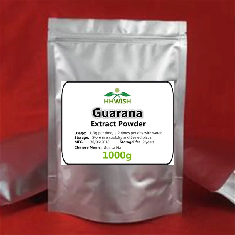 50 г-1000 г чистый натуральный экстракт гуараны порошок, Paullinia cupana, gua la na, борьба с усталостью