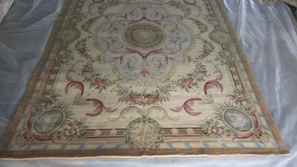 

Free shipping 9'x12' 90 Line Savonnerie Carpet, 100% New Zealand Wool handmade rug, carpet highest level