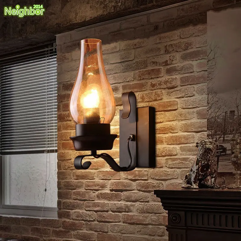 

Vintage Iron American Bar Restaurant Porch Wall Lamps Wall Lights Sconce Fixture Luminaire Lustre AC110 220V
