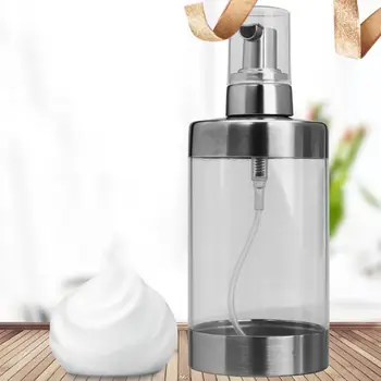 

350ml Portable Stainless Steel Press Pump Soap Foam Dispenser Lotion Bottle Fashion Pressed Pump Spray Bottle Refillable Bottle