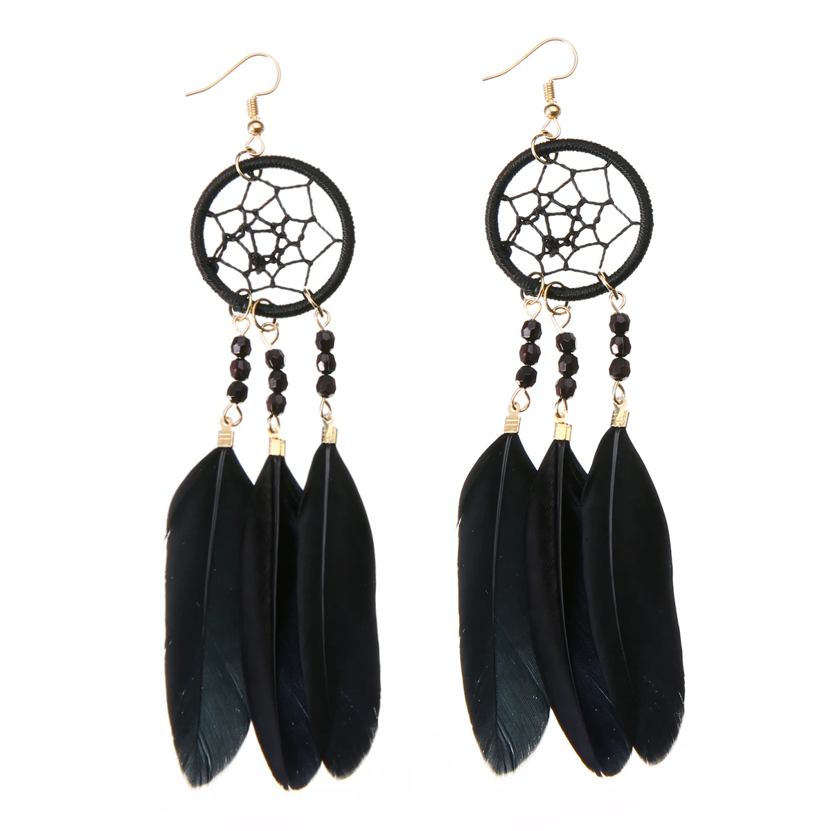 Dream Catcher Hook Earrings Feather Gypsy Chic Colorful Earrings  Long Tassel Drop Dangle Earring Trendy Female Boho Jewelry