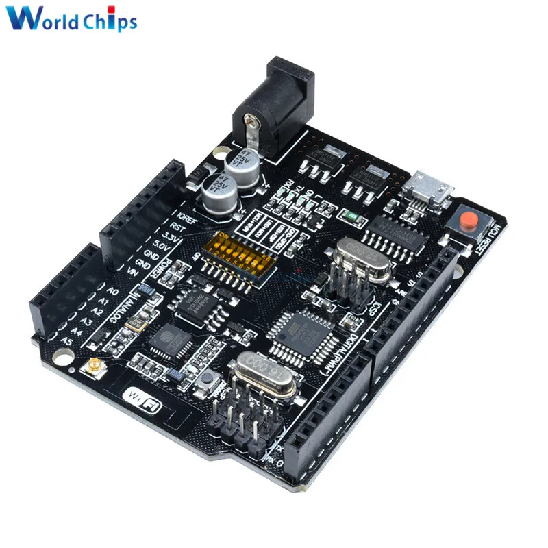 UNO + WiFi R3 ATmega328P ESP8266 (32 Мб памяти) CH340G для Arduino Uno NodeMCU WeMos новое поступление|new arrival|uno r3