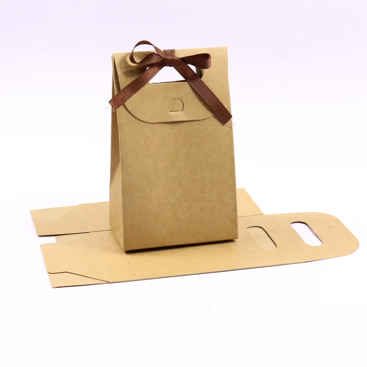 20 наборов крафт пустой бумажный пакет с лентой и спасибо Подарочный тег Подарочная коробка Упаковка Свадебные вечерние принадлежности