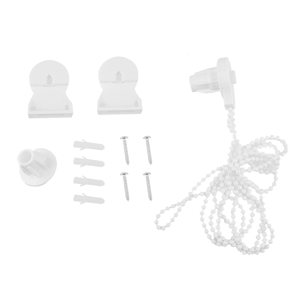 

1 Set Roller Blind Part Bracket with 37.40" Long Bead Chain for 25mm Tube