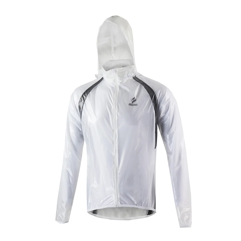 ARSUXEO для спорта на открытом воздухе водонепроницаемый ветрозащитный пакет дождь Велоспорт куртка велосипед бег куртки Ciclismo для мужчин Велоспорт Джерси - Цвет: 012 white