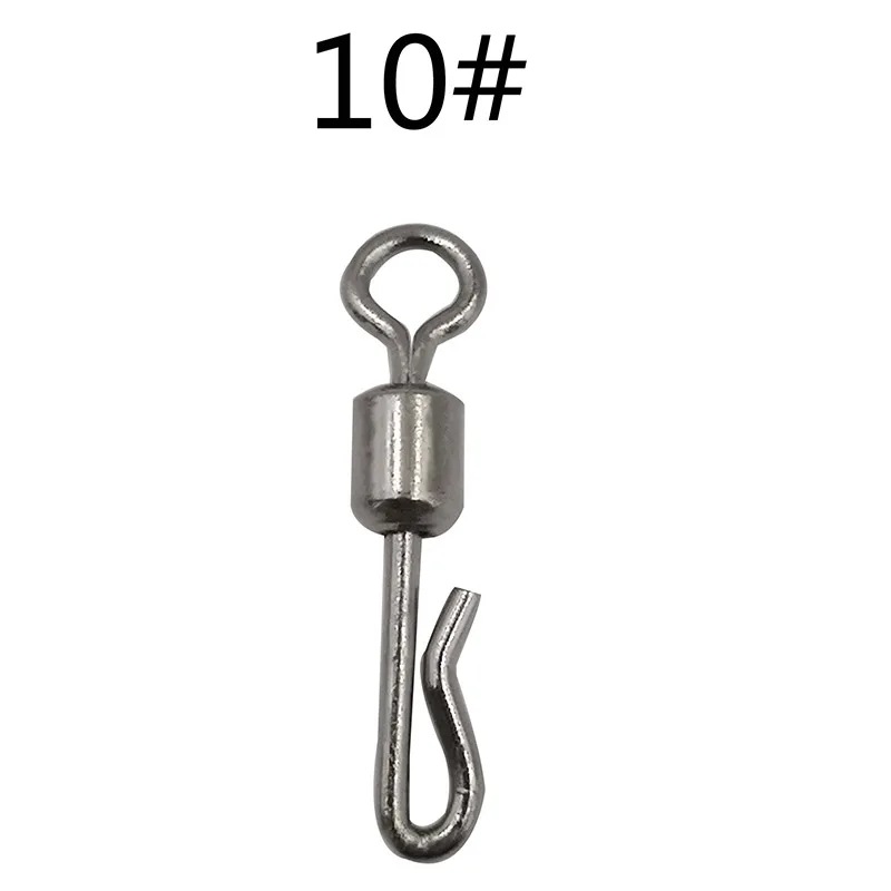 Fishing Swivels 50pcs Rolling Swivel Interlock Snap Size 7/8/10/12 Hook Lure Connector Terminal Tackle Swivel Fishing fishing swivels fishing line connectors fishing accessories fishing tackle