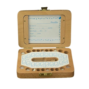 

Simple Style Wooden Children's Photo Frame Deciduous Tooth Preservation Box Baby Newborn Teeth Collection Growth Memorial Box