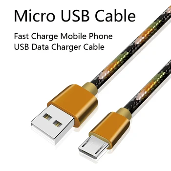 

camdems 1m Camouflage Micro USB Cable for samsung S4 S5 S6 huawei Fast Charging Data Charger Cables Camo Braided 500pcs /lot