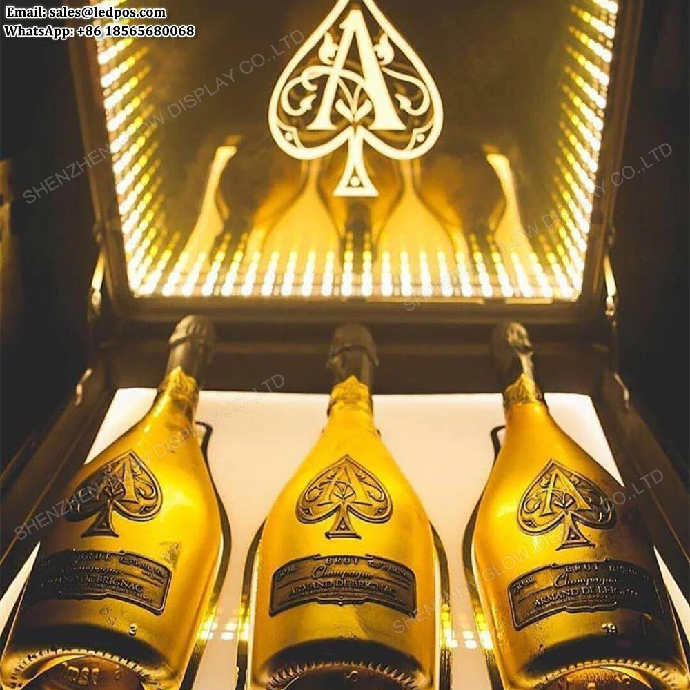 Заряжаемый светодиодный чехол Ace of Spade с индивидуальным логотипом переноска для