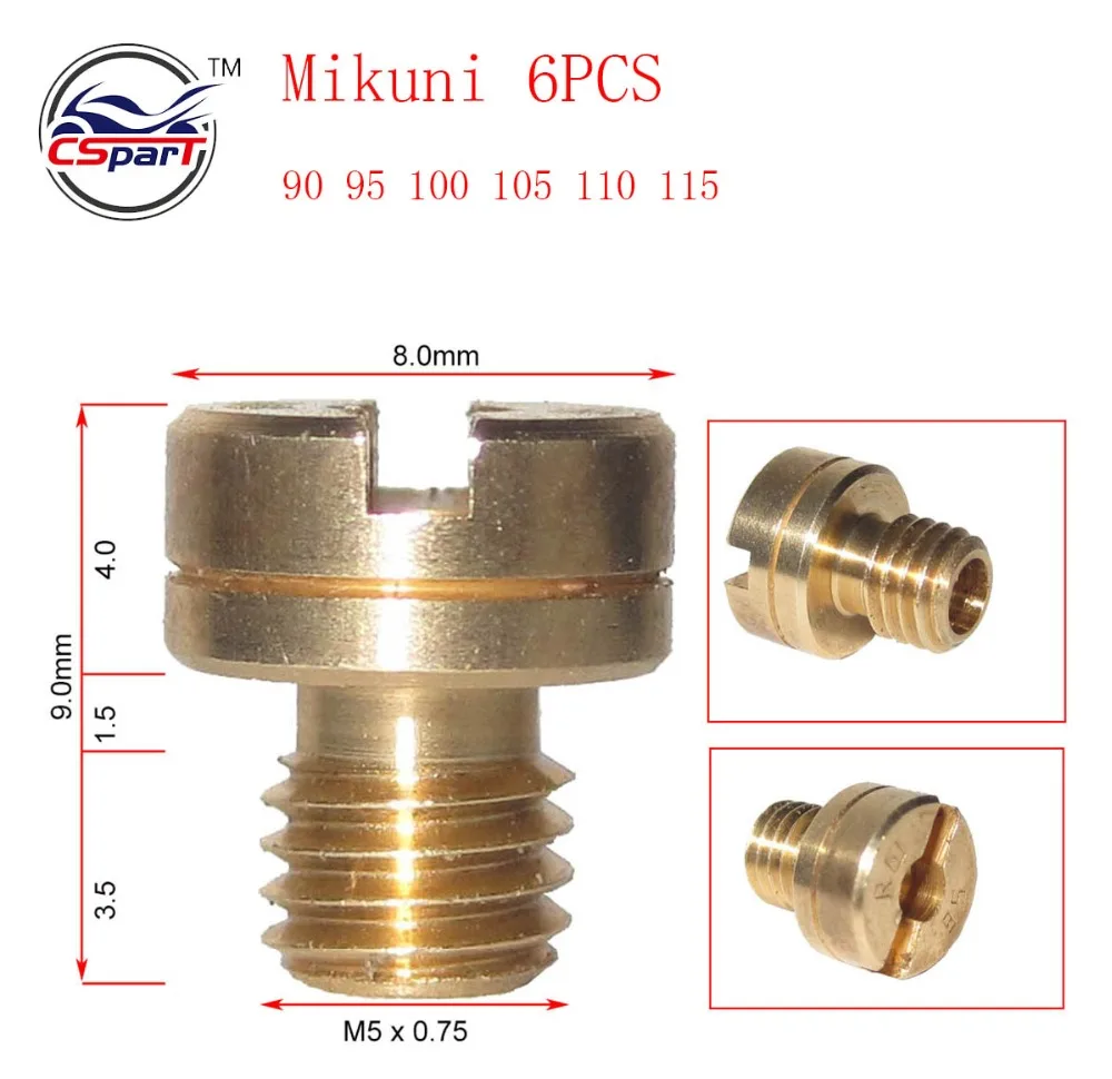 

6PCS 8mm Large Round 9mm length Main Jets For Mikuni Carburetor VM16 VM22 VM24 VM26 125cc 150cc 200cc 250cc Dirt Pit Bike