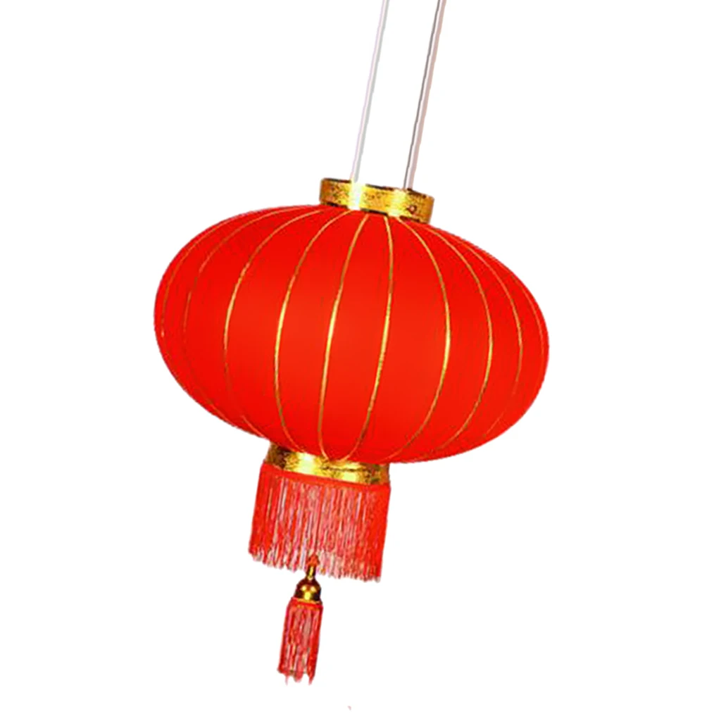 Red Traditional Chinese Lanterns Flocking Hanging Lantern for Festival Wedding Party Hotel Festival Decorations