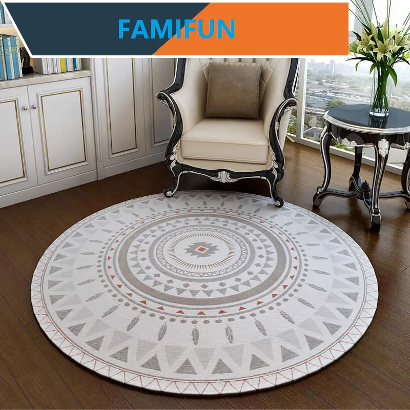 Round Carpets For Home Living Room Nordic Style Bedroom Floor Carpet