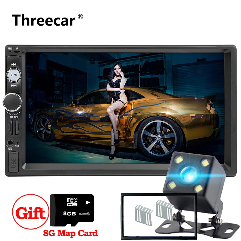 

2 din 7 inch HD Car Radio GPS Navigation Player Camera Autoradio Bluetooth AUX MP3 MP5 Stereo FM Audio USB Auto Electronic 7010G