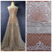 La Belleza 1 ярд слоновой кости/вино/золото Модный Стиль вечернее/свадебное платье ручной работы бисером кружева fabirc 51 ''ширина