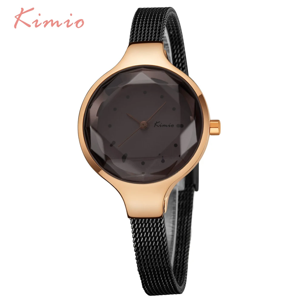 KIMIO Multi-cut Face Glass Dress Women Watch Stainless Steel Mesh Strap Rose Gold Watch Woman Ladies Watches Top Brand Luxury KIMIO Multi-cut Face Glass Dress Women Watch Stainless Steel Mesh Strap Rose Gold Watch Woman Ladies Watches Top Brand Luxury
