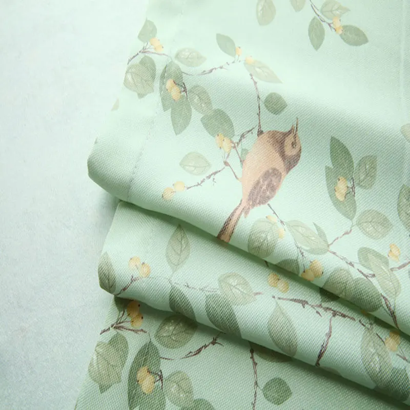 Single Panels Bird Curtains For Living Room Rustic Home Decor