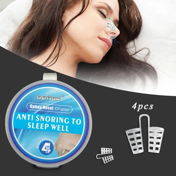

4pcs Anti Snoring Device Silicone Apnea Nose Clip Nasal Dilator Stop Snore Sleeping Aid Equipment Stop Snoring Health Care