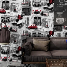 Beibehang Ретро винтажное водонепроницаемое противообрастающее покрытие обои бар ресторан магазин одежды индивидуальность KTV фон ПВХ обои