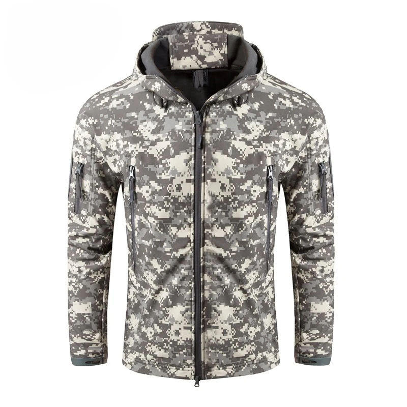 Men's Tactical Outdoor Hunting Jacket Waterproof Softshell Fleece Camouflage Jackets