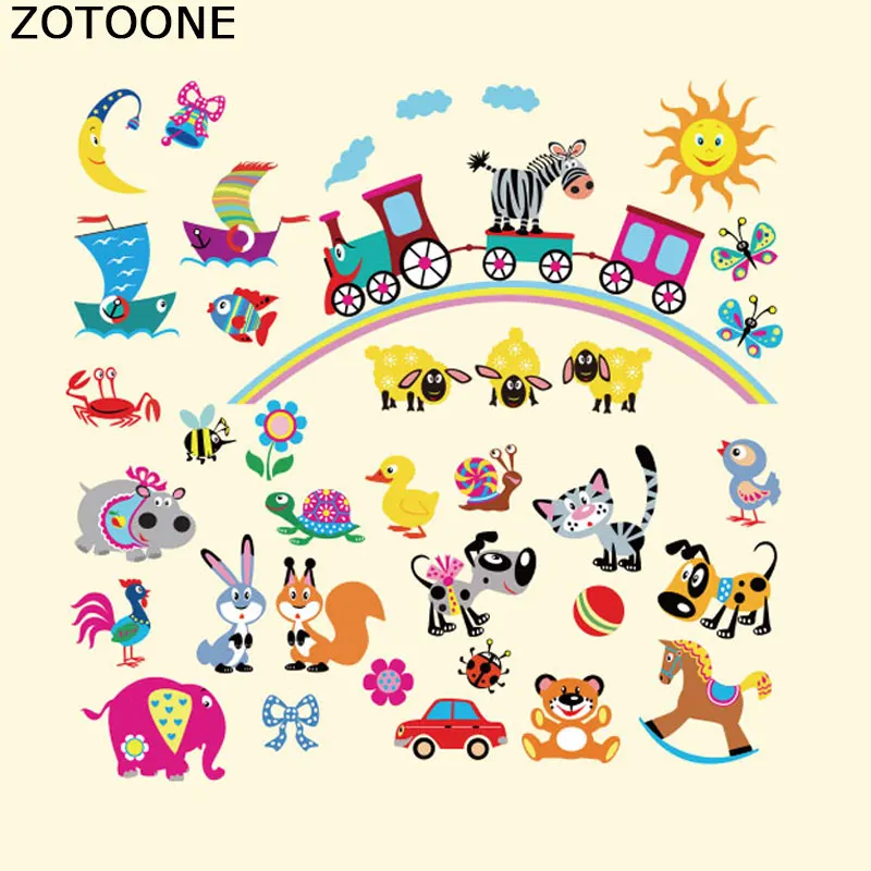 

ZOTOONE Iron on Patches Set Animals Parches Ropa Easy Print By Household Irons T-Shirt Diy Decoration A-Level Washable Patches F