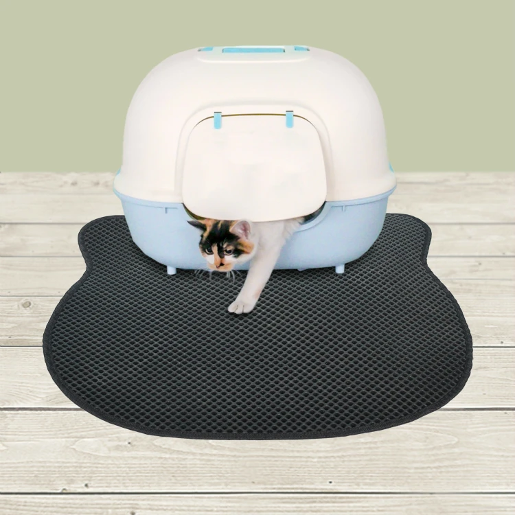 Водонепроницаемый двухслойный коврик для кошачьего туалета, экологически чистый домашний коврик для кошачьего туалета