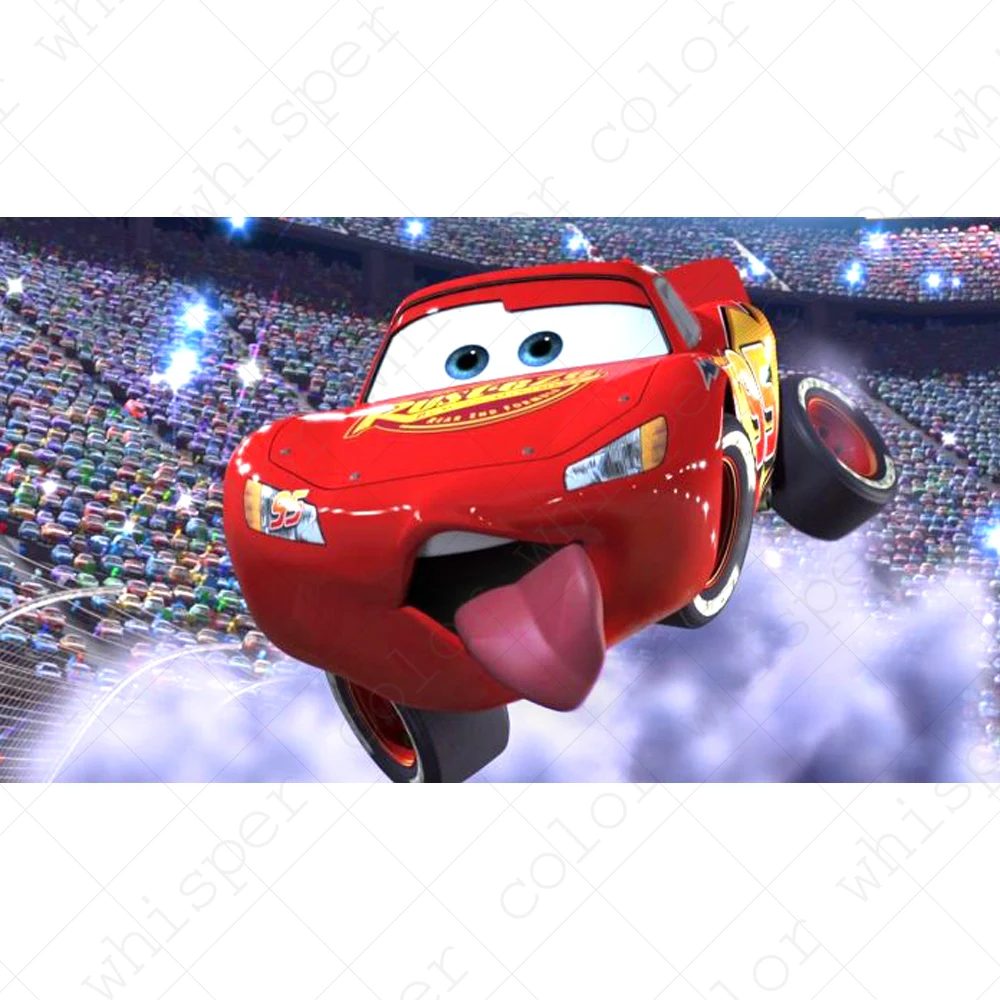 

Diamond Painting Full Square/Round Daimond Painting"Cartoon Car McQueen Tongue Out"Mosaic Rhinestone Embroidery Painting LE01439