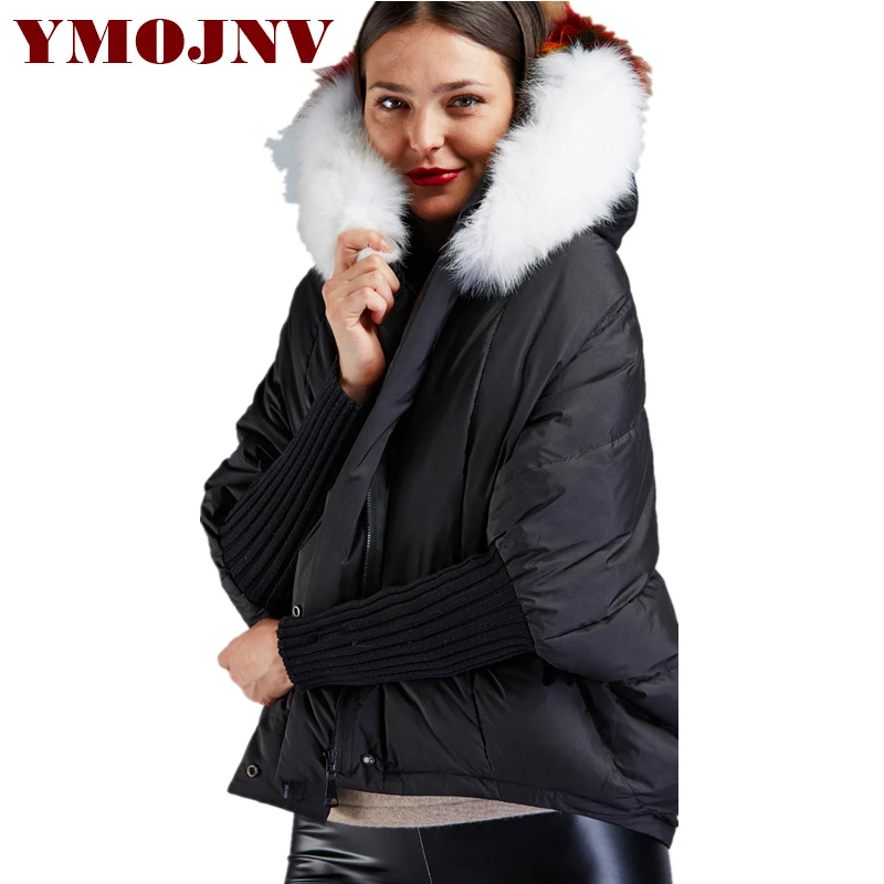 YMOJNV 2019 Новое модное женское зимнее пальто с рукавами летучая мышь воротник из