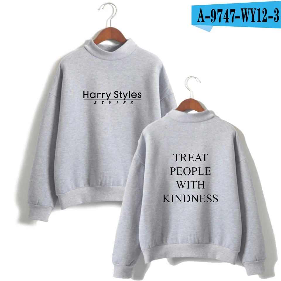 Толстовки с принтом Harry Styles, для женщин/мужчин, Harajuku, водолазка с длинным рукавом, модные, негабаритные - Цвет: gray