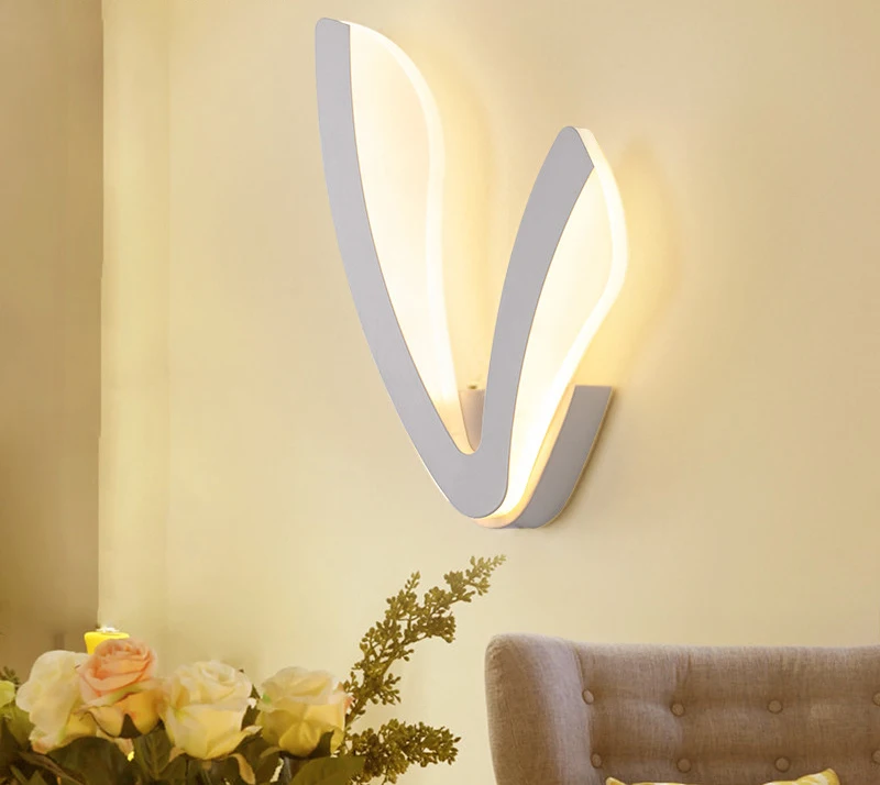 

Modern LED Wall Lamp For Bathroom Bedroom 12W Wall Sconce White Indoor Lighting Lamp