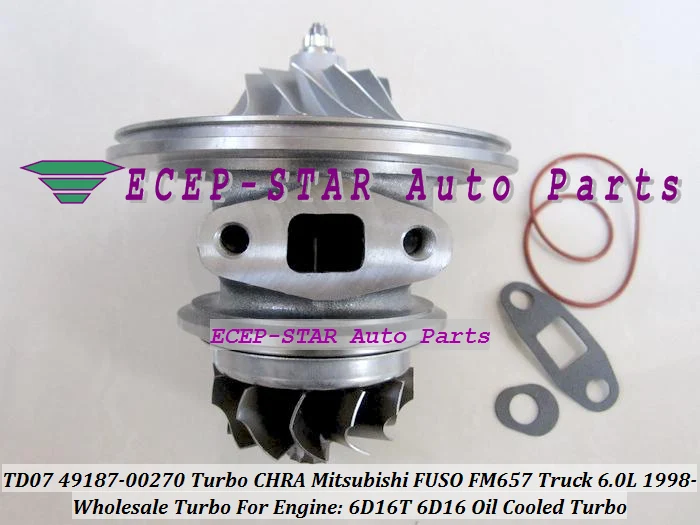 TD07-9 49187-00271 49187-00270 ME073935 Turbine Turbocharger Cartridge CHRA For Mitsubishi FUSO 6D16T Oil Cooled Turbo - (4)