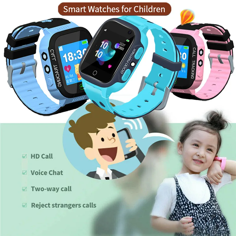 Anti-lost Kids Safe GPS Tracker Watch SOS Call GSM Kids Smart Watch Answer Dial Call Phone 2G SIM Card A Gife For Childs