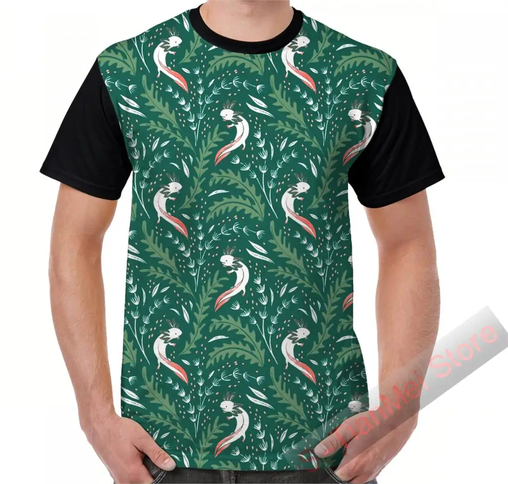 

Summer Graphic t shirt men tops tees axolotl printed women funny T-Shirt Short Sleeve Casual tshirts