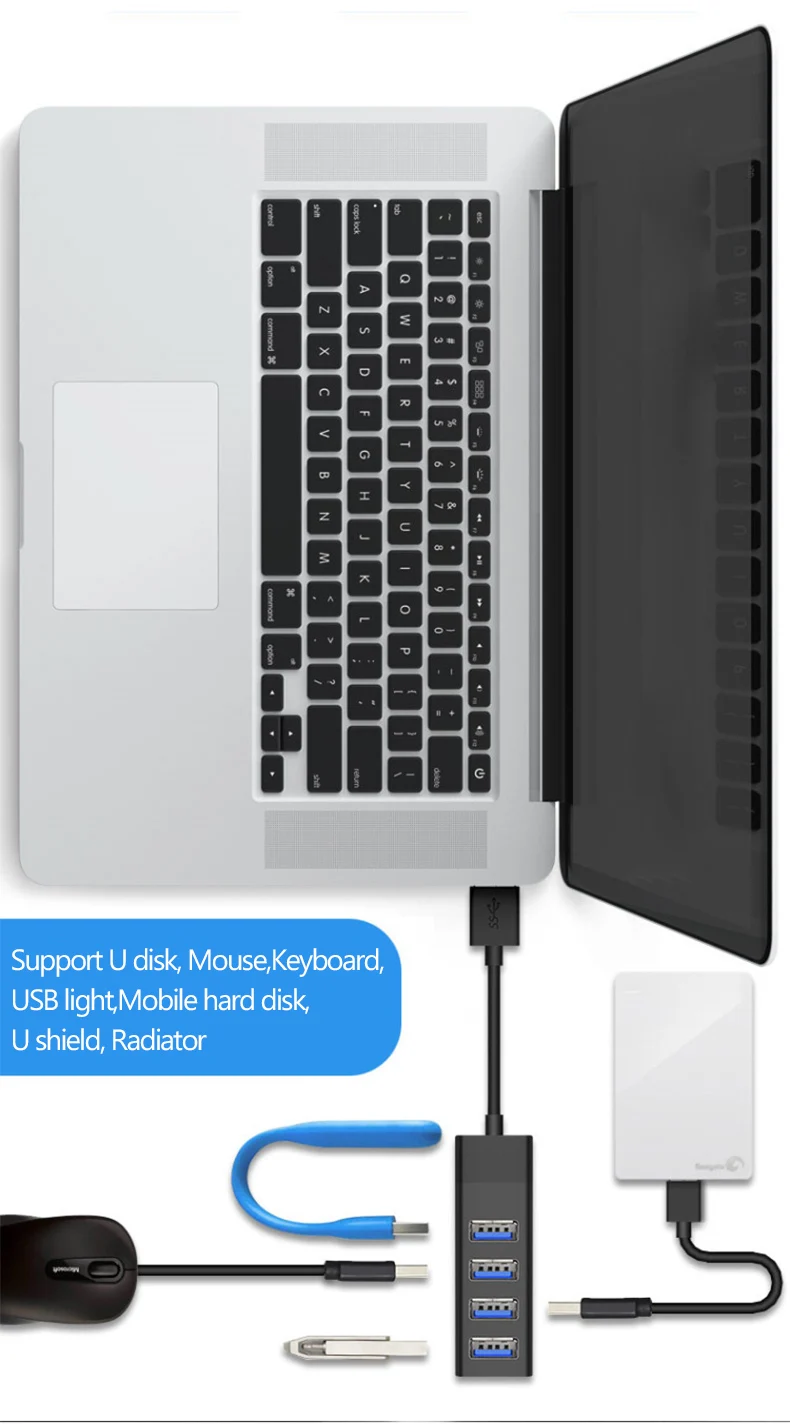 UTHAI J01 USB 3,0/type C адаптер интерфейса до 4 USB3.0 для Macbook Pro адаптер для huawei P20 аксессуары для компьютера жесткого диска