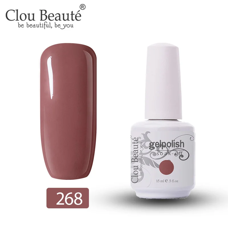 Clou Beaute УФ-гель для ногтей база Fundation для ногтей верхнее покрытие Гель-лак полуперманентные эмалы гель замочить от краски для ногтей - Цвет: 268
